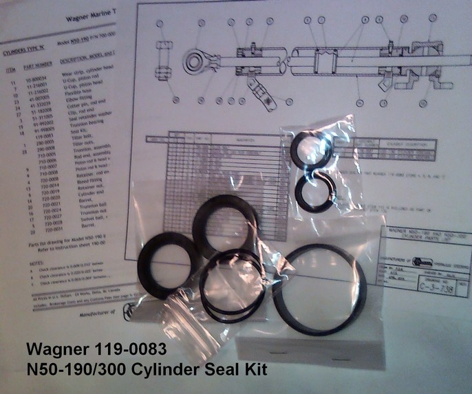 119-0083 ... Wagner Seal Kit for N50-190/300 Hydraulic Cylinder